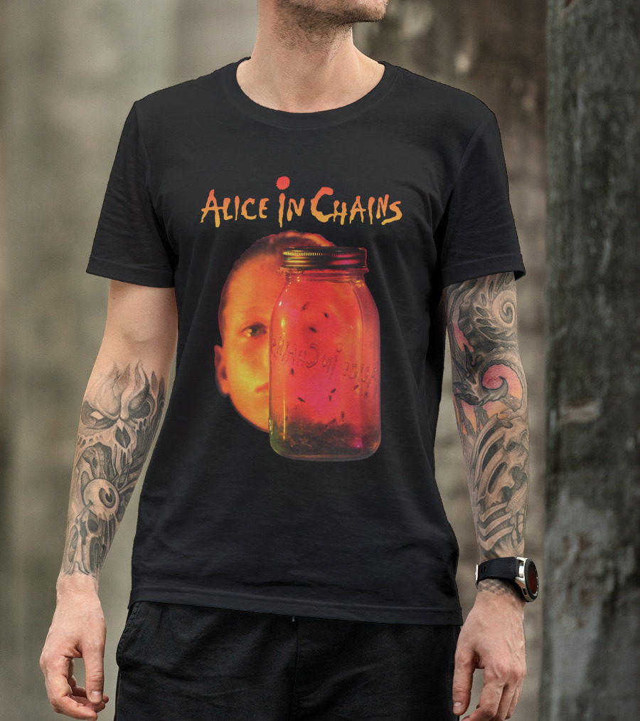 Alice In Chains Jar Of Flies Album Cover Image With Jar And Face T-Shirt
