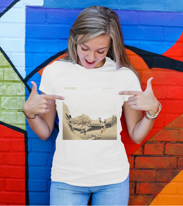 Weezer Pinkerton Snowy Village Scene Album T-Shirt