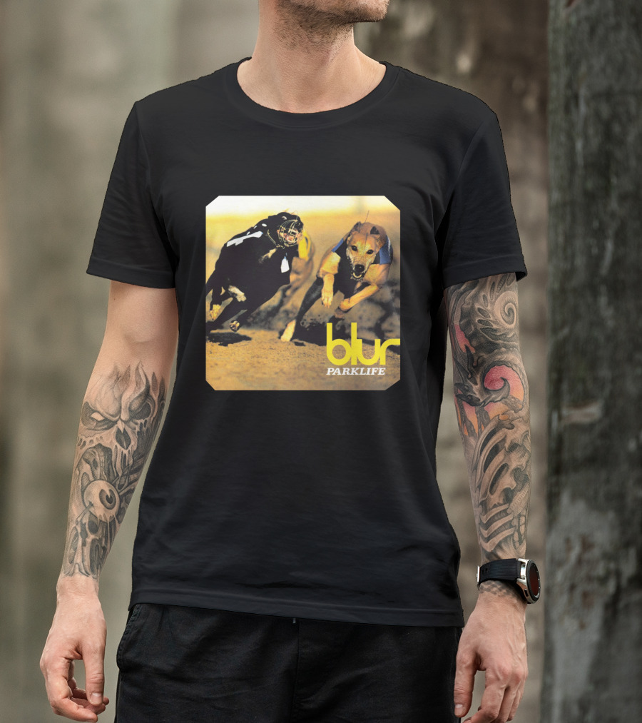 Blur Parklife Album Cover Greyhounds Racing Iconic T-Shirt