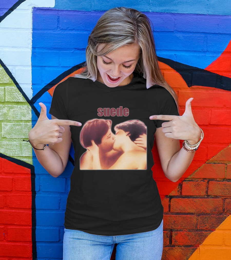 Suede Romantic Kiss Vintage Album Cover T-Shirt