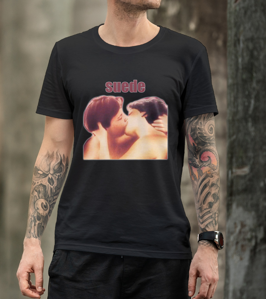 Suede Romantic Kiss Vintage Album Cover T-Shirt