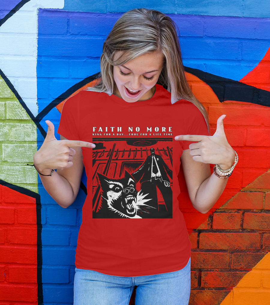 Faith No More King For A Day Fool For A Lifetime Graphic Black And White Dog Scene T-Shirt