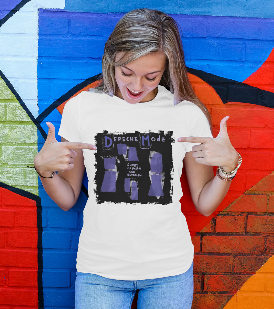 Depeche Mode Songs Of Faith And Devotion Album Art Purple Faces T-Shirt