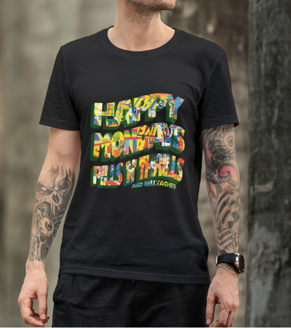 Happy Mondays Pills 'N' Thrills And Bellyaches Colorful 90s Album T-Shirt