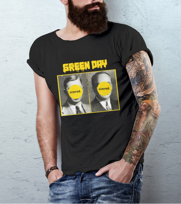Green Day Nimrod 1997 Album Cover Vintage Portraits T-Shirt