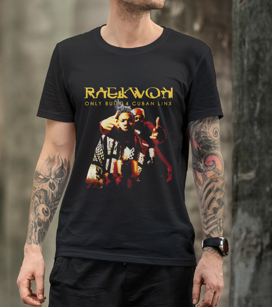 Raekwon Only Built 4 Cuban Linx Iconic Album Cover Featuring Two Figures In Bold Stylized Typography T-Shirt