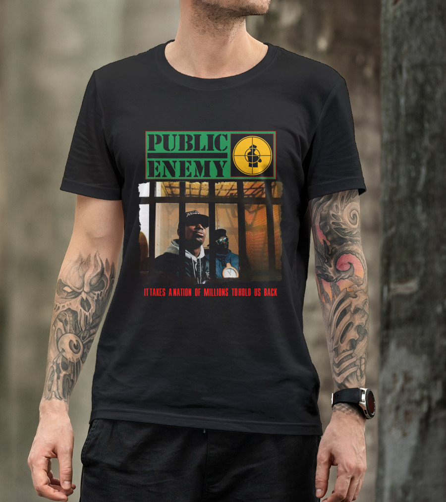 Public Enemy It Takes A Nation Of Millions To Hold Us Back Prison Bars Rap Group T-Shirt