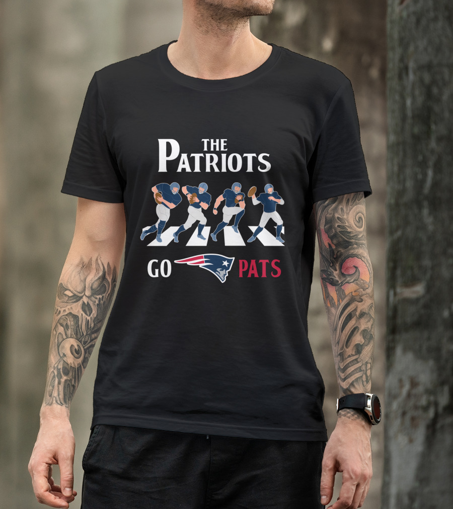 The Patriots Go Pats Abbey Road Football Crossing T-Shirt
