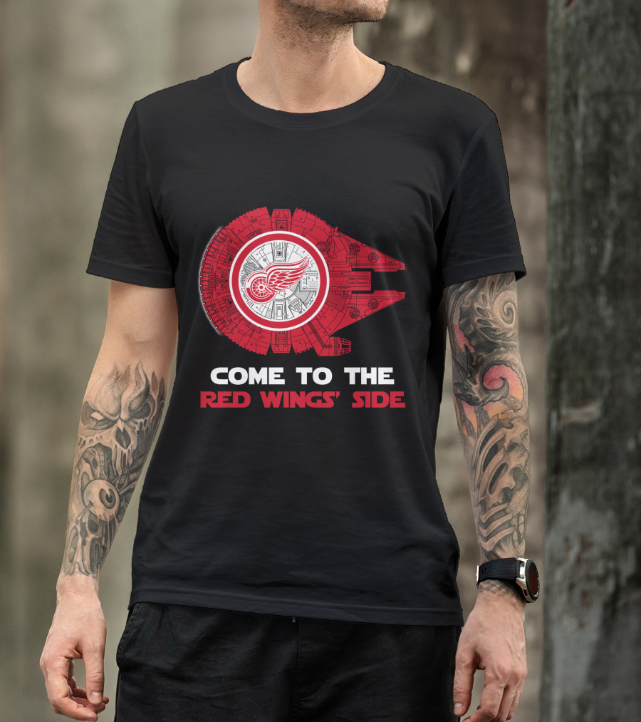 Come To The Red Wings' Side Millennium Falcon Detroit T-Shirt