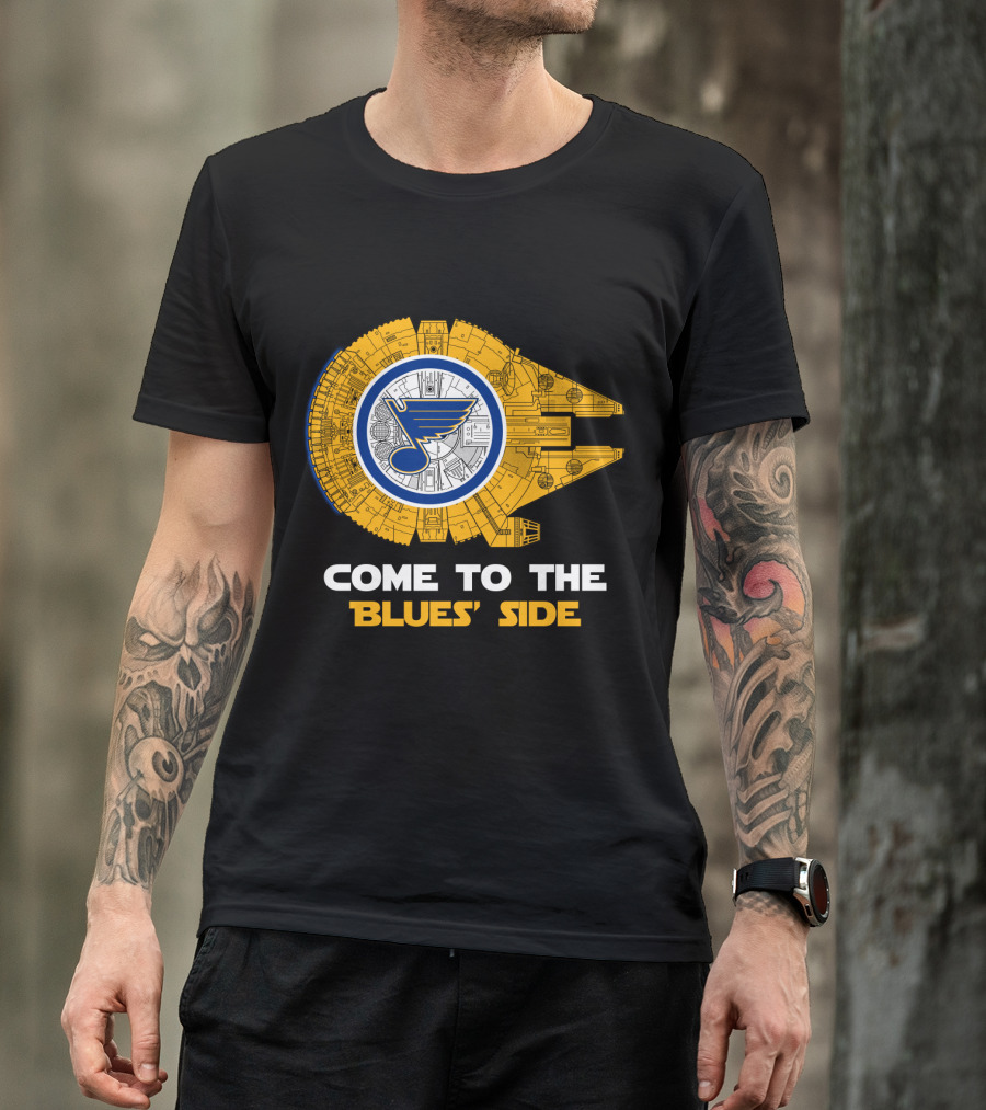 Come To The Blues' Side St. Louis Blues Millennium Falcon T-Shirt