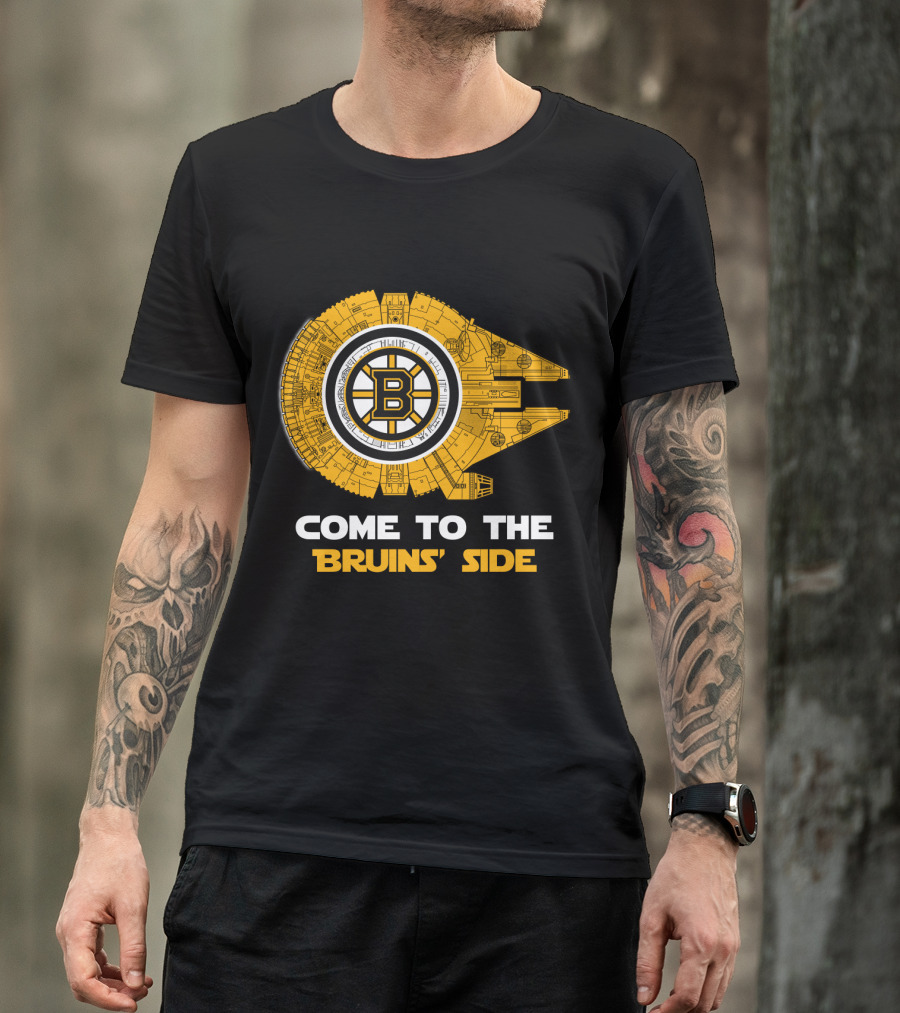 Come To The Bruins' Side Boston Bruins Millennium Falcon T-Shirt