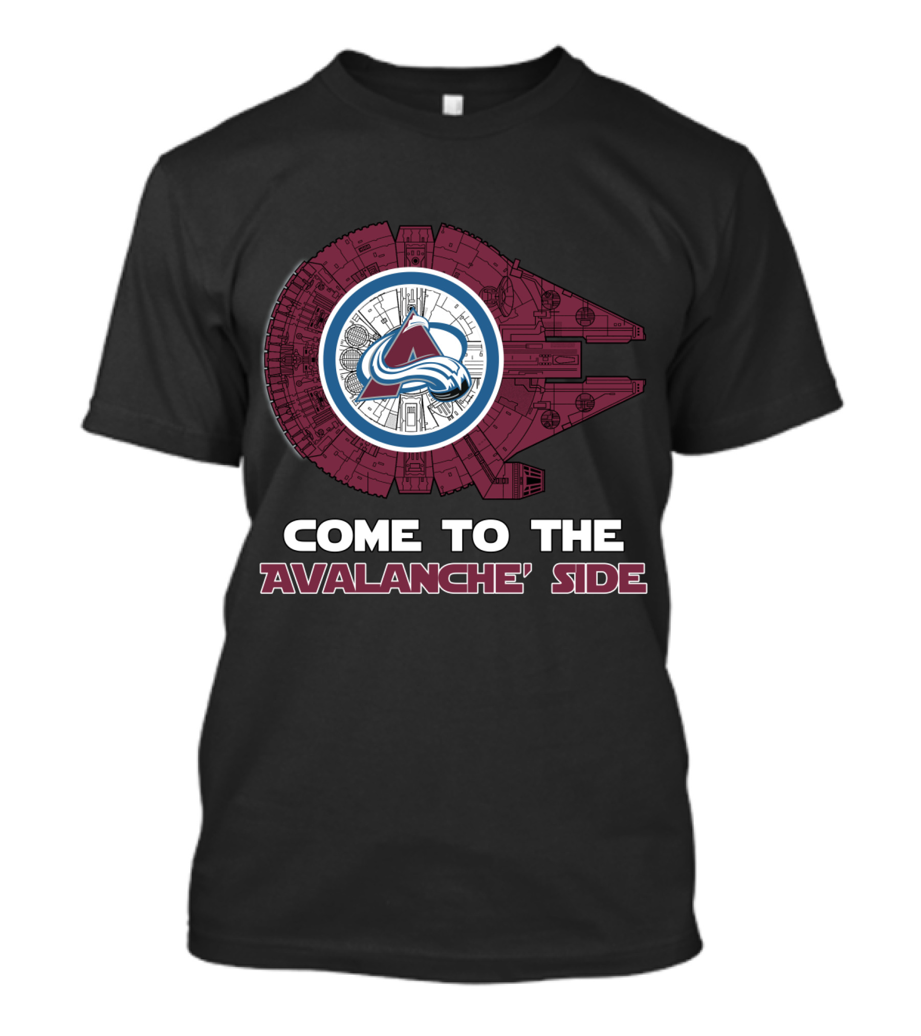 Come To The Avalanche Side Colorado Avalanche Millennium Falcon T-Shirt