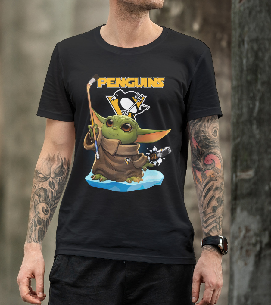 Pittsburgh Penguins Baby Yoda Star Wars NHL Hockey Fan T-Shirt