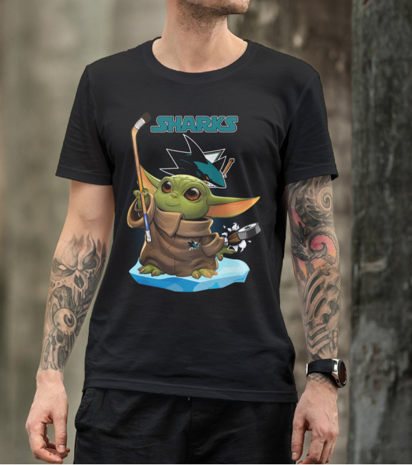 San Jose Sharks Baby Yoda NHL Hockey Fan T-Shirt
