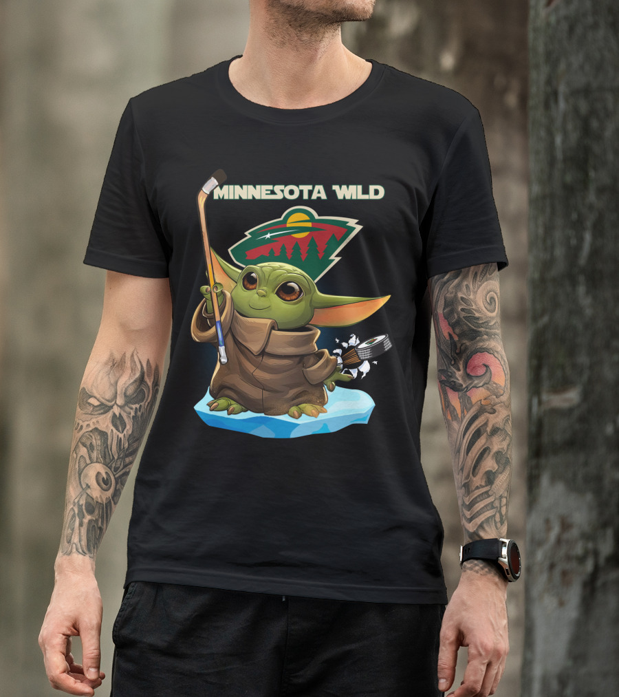 Minnesota Wild Baby Yoda Hockey NHL T-Shirt
