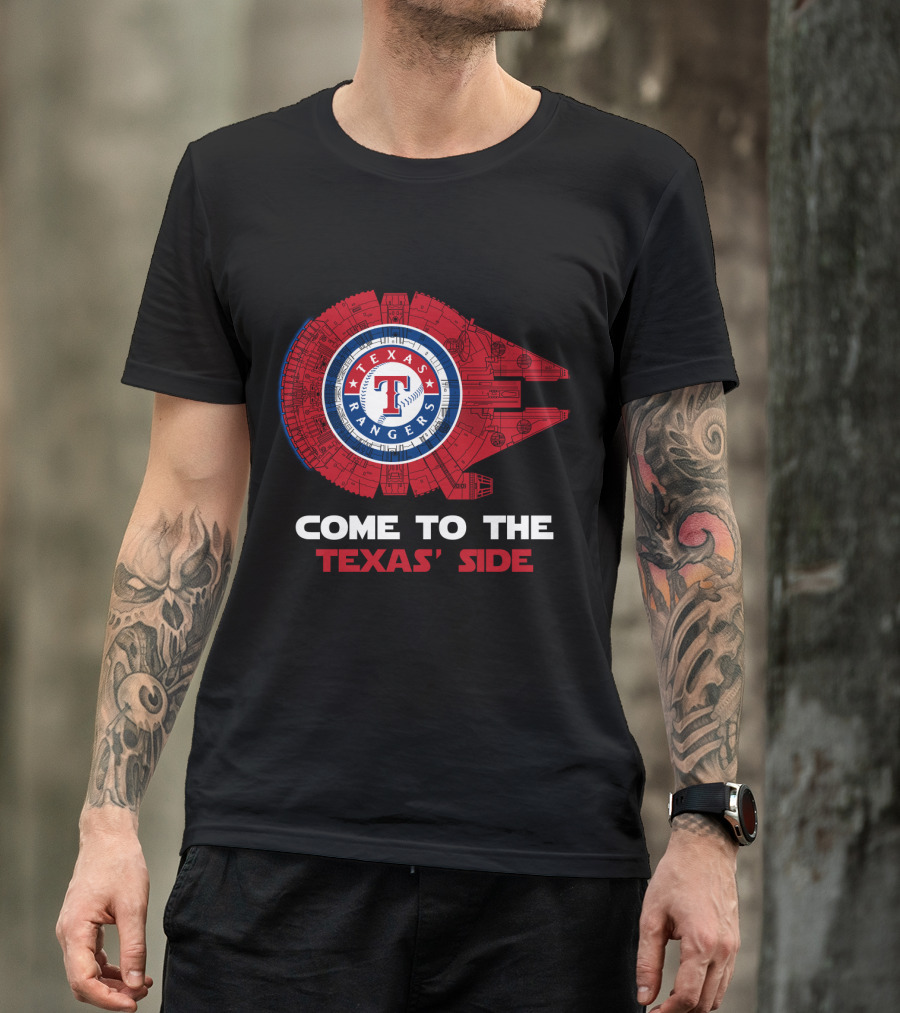 Texas Rangers Come To The Texas' Side Millennium Falcon MLB T-Shirt