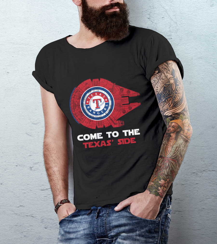 Texas Rangers Come To The Texas' Side Millennium Falcon MLB T-Shirt