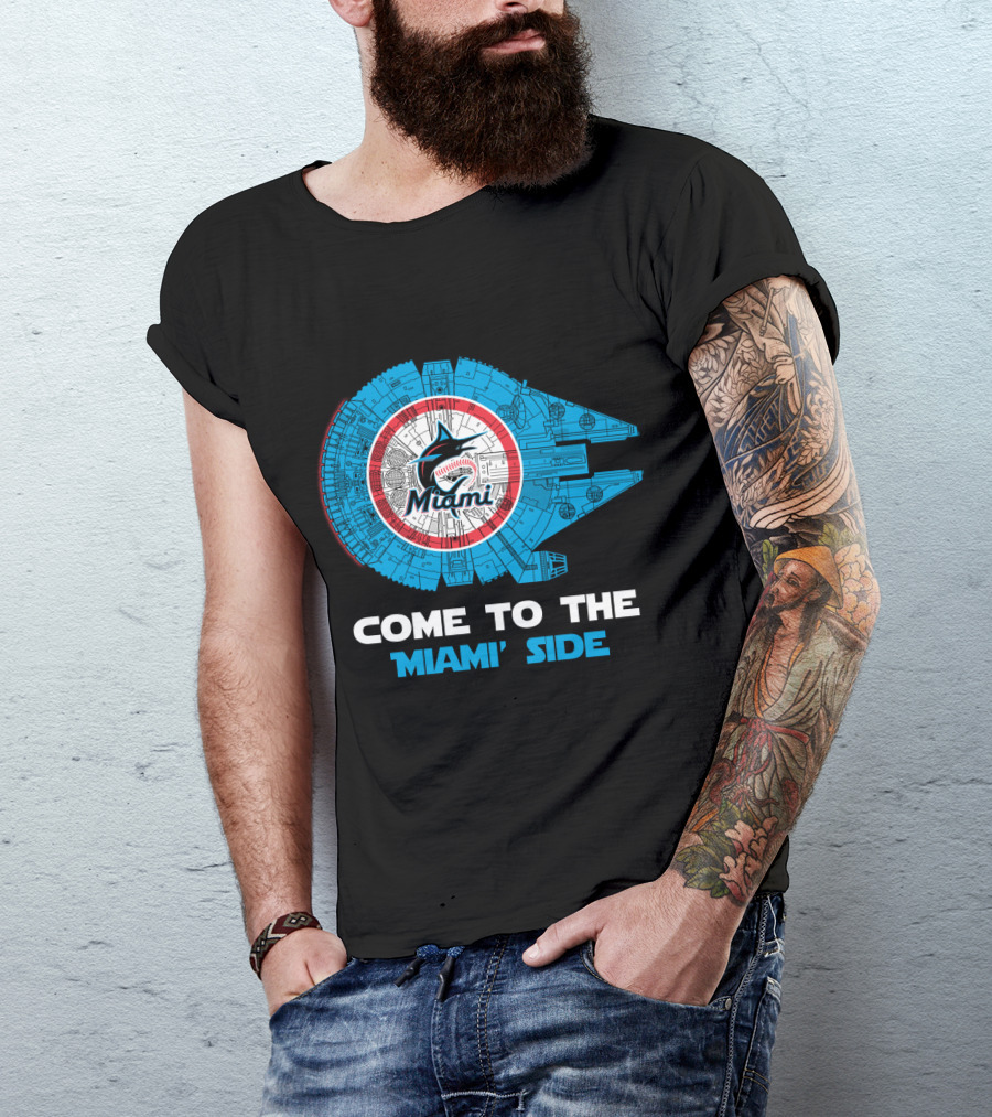 COME TO THE MIAMI SIDE MIAMI MARLINS MILLENNIUM FALCON MLB T-Shirt