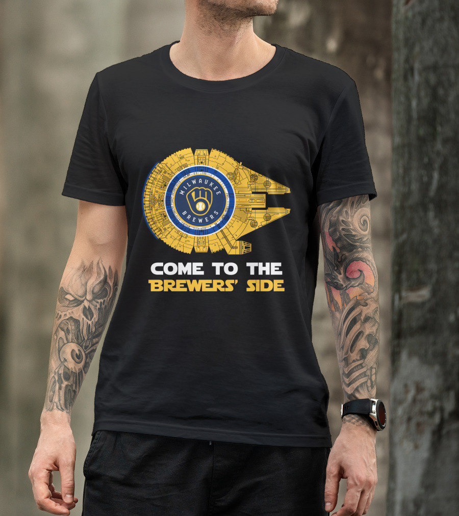 Milwaukee Brewers Come To The Brewers' Side Millennium Falcon MLB T-Shirt