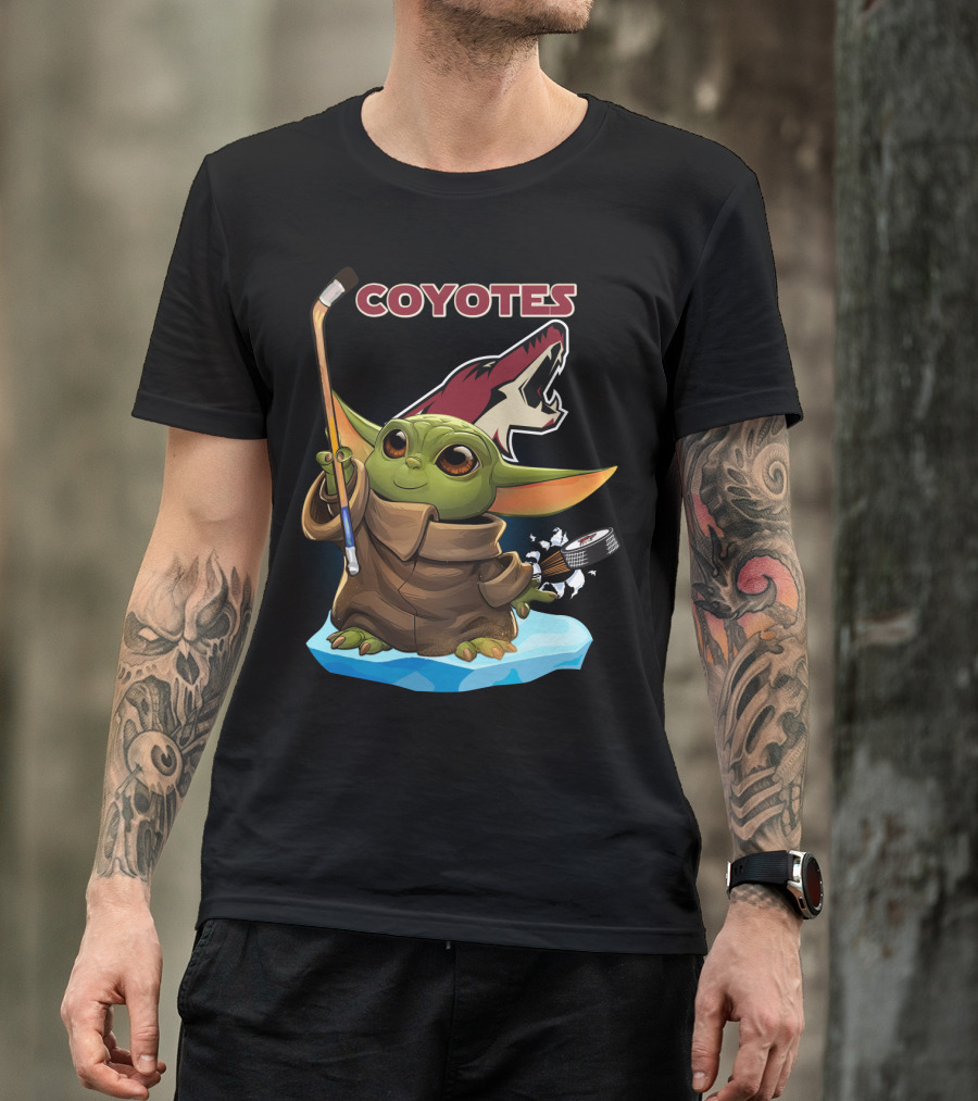 Coyotes Baby Yoda Hockey Puck T-Shirt
