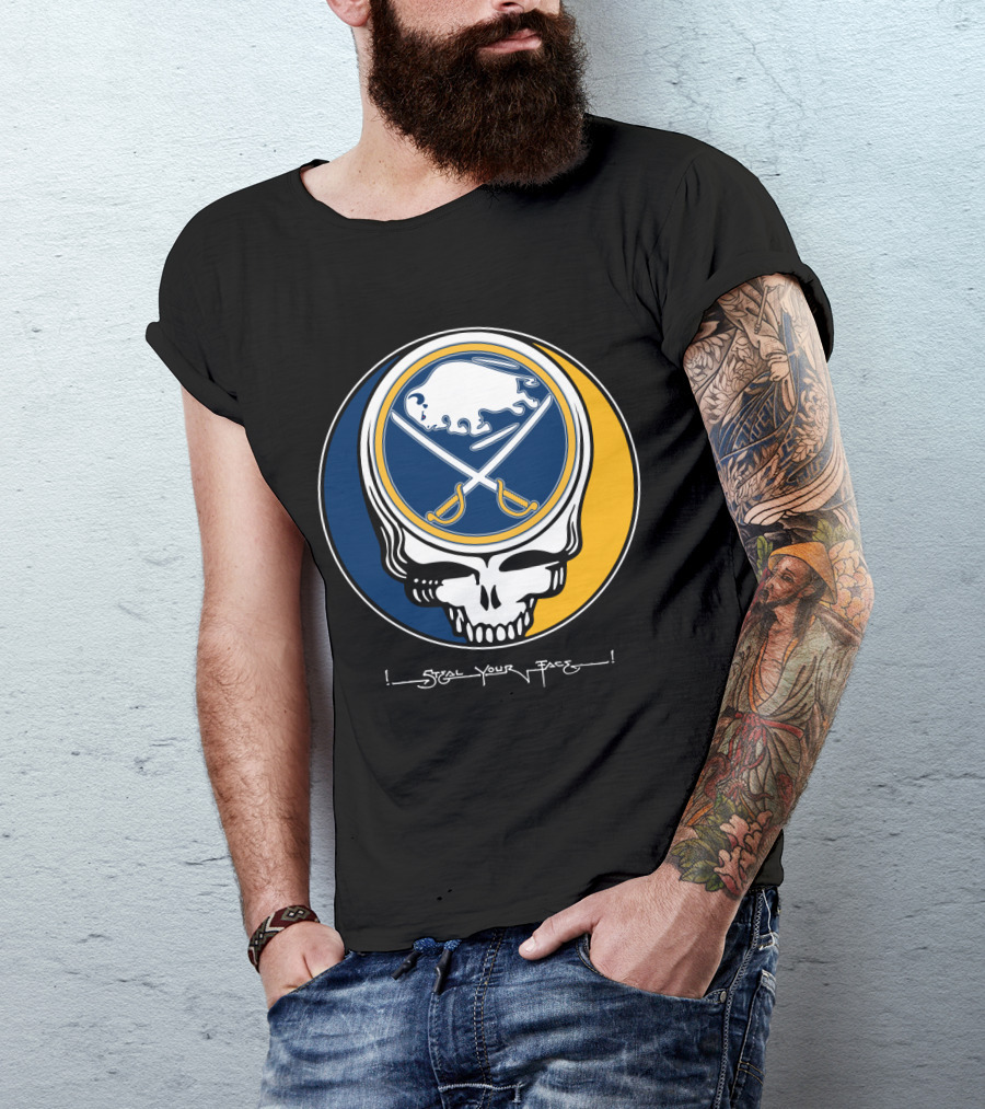 Grateful Dead Steal Your Face Buffalo Sabres Skull T-Shirt