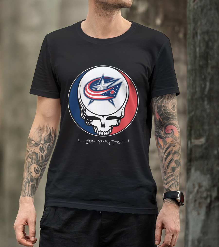 Steal Your Face Grateful Dead Columbus Blue Jackets T-Shirt