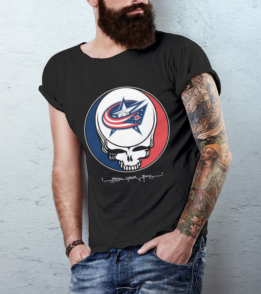 Steal Your Face Grateful Dead Columbus Blue Jackets T-Shirt