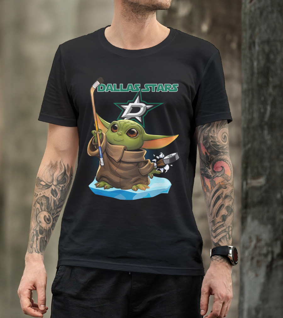 Baby Yoda Dallas Stars Hockey T-Shirt