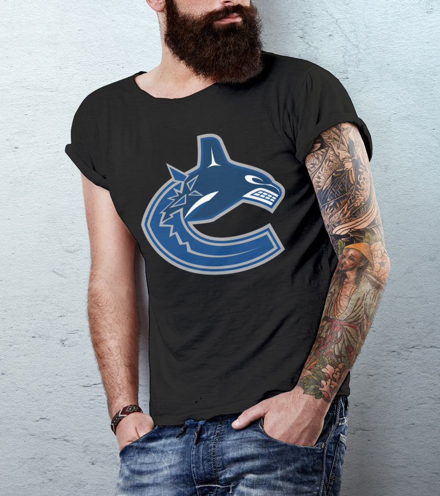 Vancouver Canucks Orca NHL Logo Crest T-Shirt