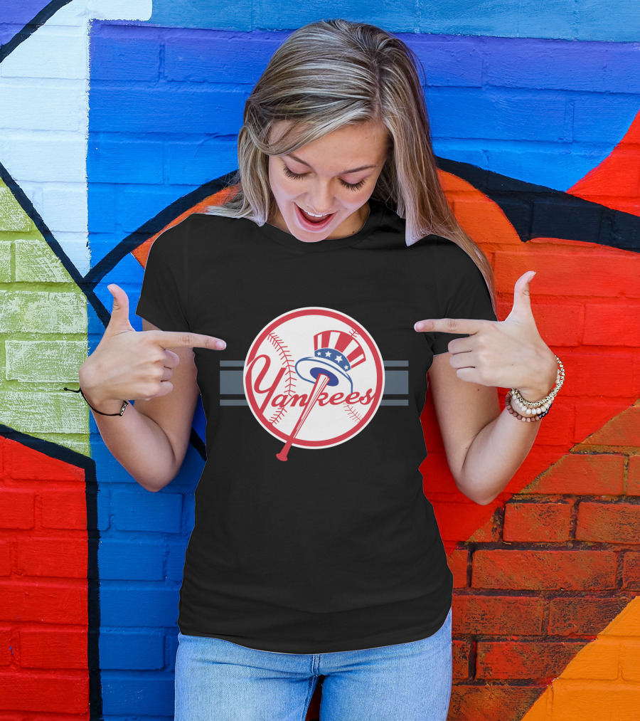 Yankees Patriotic Hat Baseball Emblem T-Shirt