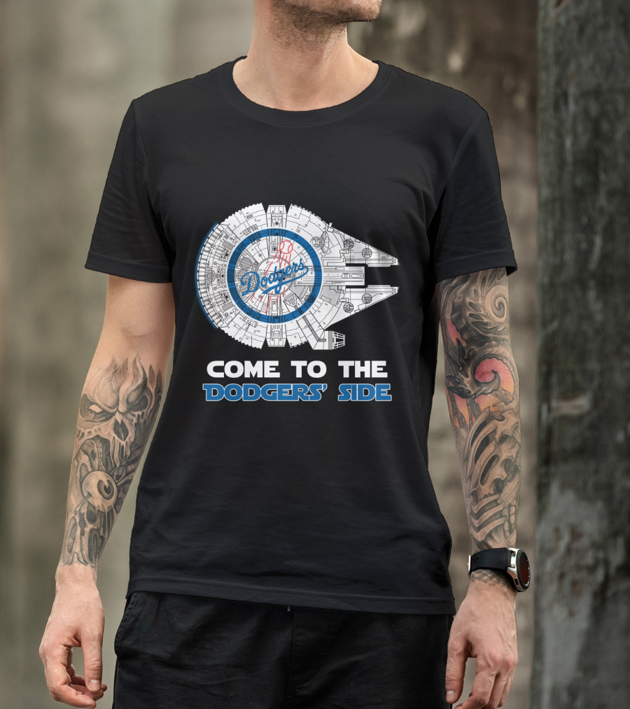 Los Angeles Dodgers Millennium Falcon Come To The Dodgers' Side T-Shirt