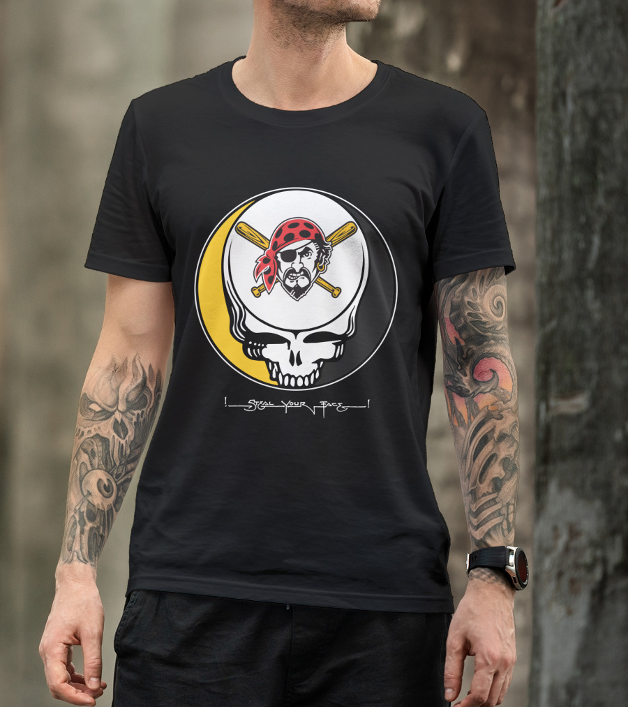 Grateful Dead Steal Your Face Pittsburgh Pirates Skull T-Shirt