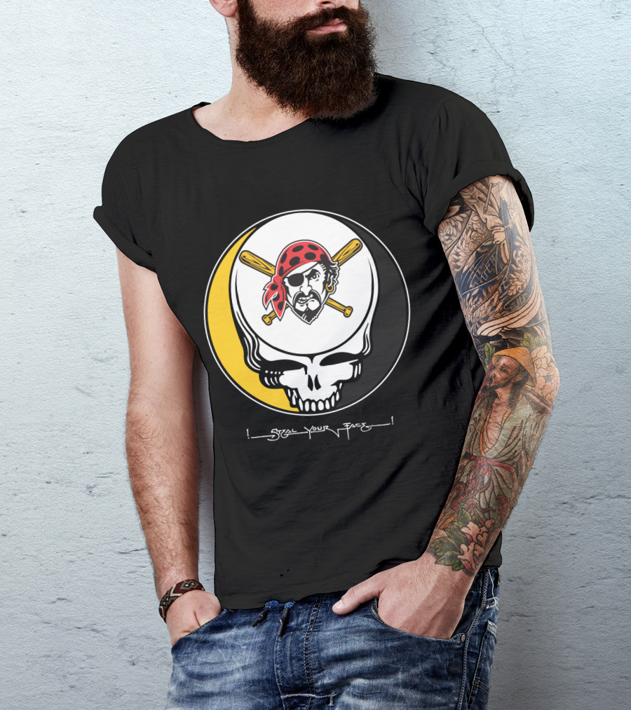 Grateful Dead Steal Your Face Pittsburgh Pirates Skull T-Shirt