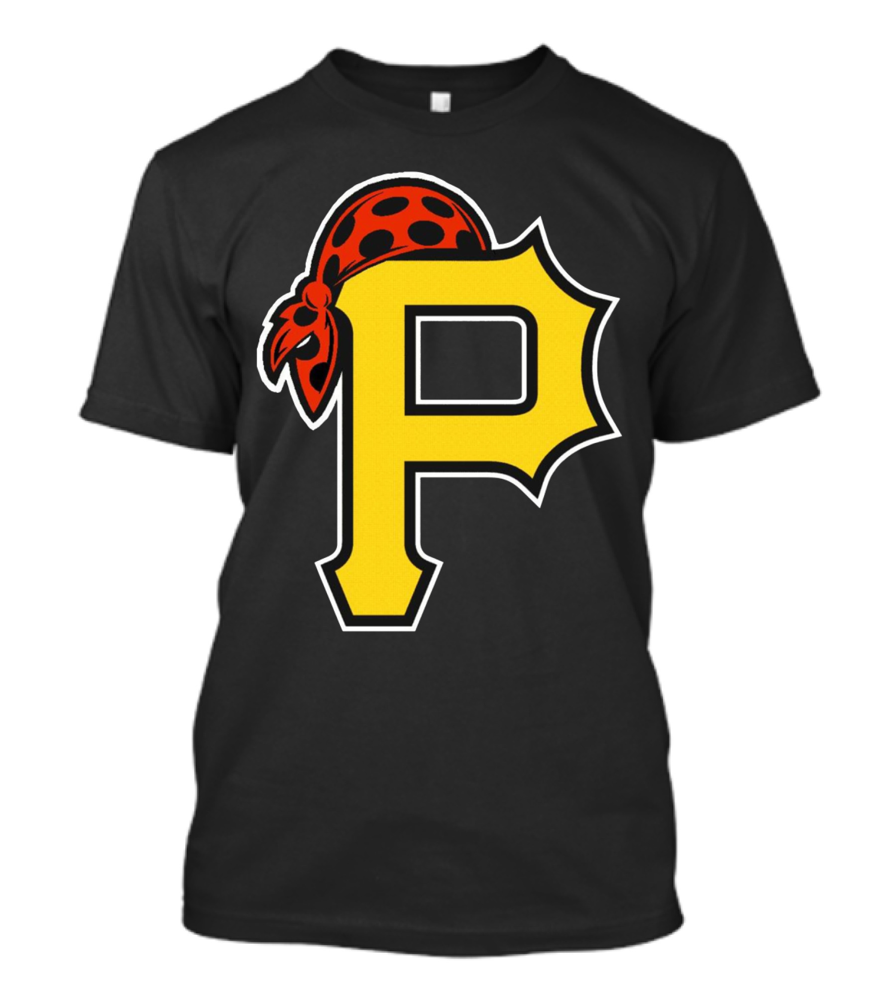 Pittsburgh Pirates Logo With Pirate Hat And Yellow P T-Shirt