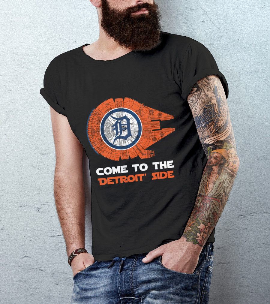 Detroit Tigers Come To The Detroit Side Millennium Falcon T-Shirt