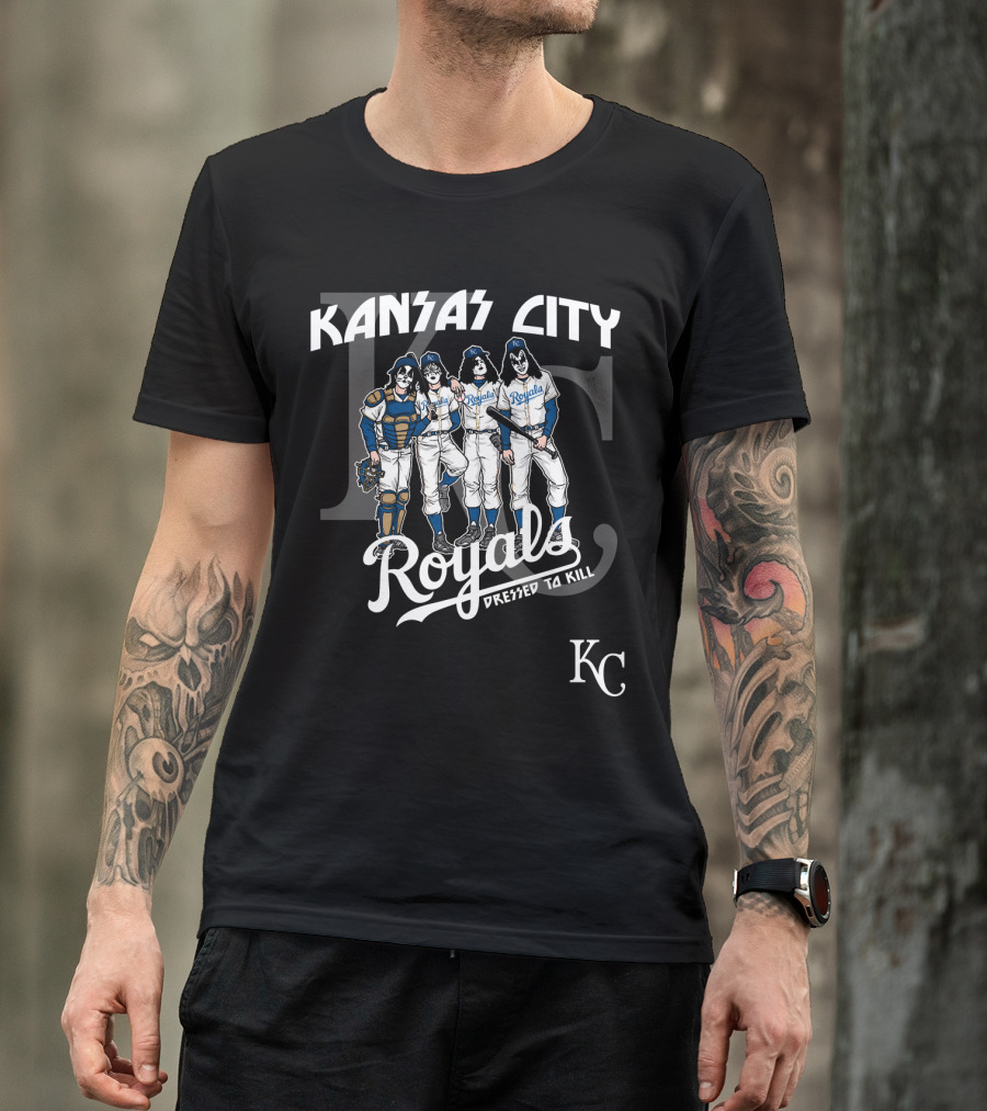 KISS Kansas City Royals Dressed To Kill KC T-Shirt
