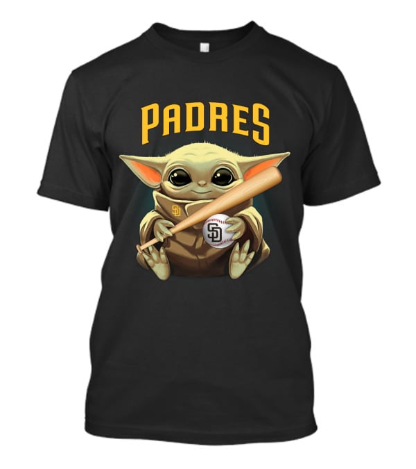 San Diego Padres Baby Yoda Baseball Bat And Ball T-Shirt