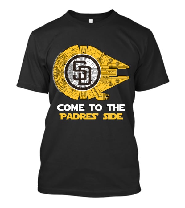 Come To The Padres' Side San Diego Padres Millennium Falcon T-Shirt