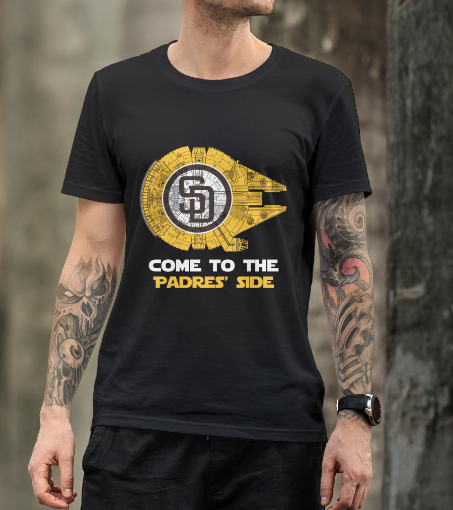 Come To The Padres' Side San Diego Padres Millennium Falcon T-Shirt