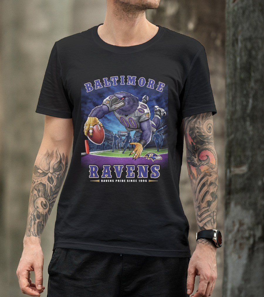 Baltimore Ravens Pride End Zone Football Since 1996 T-Shirt