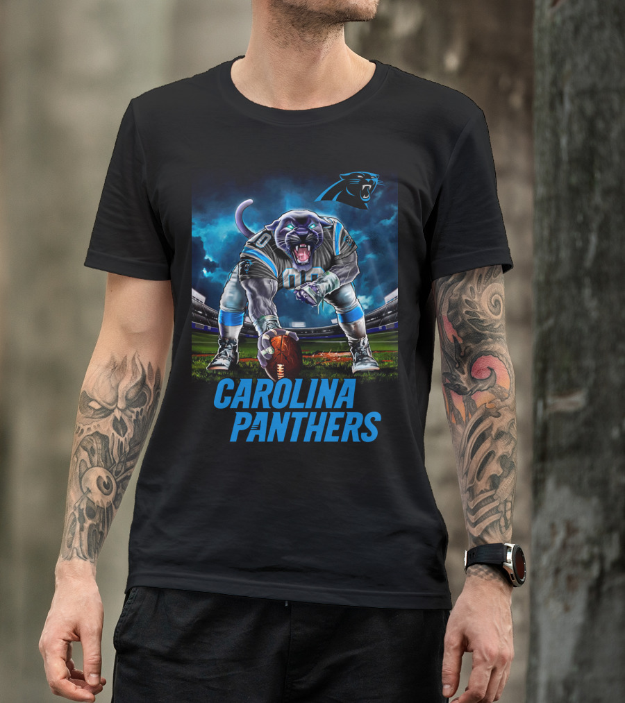 Carolina Panthers 3 Point Stance Nfl Stadium Panther T-Shirt