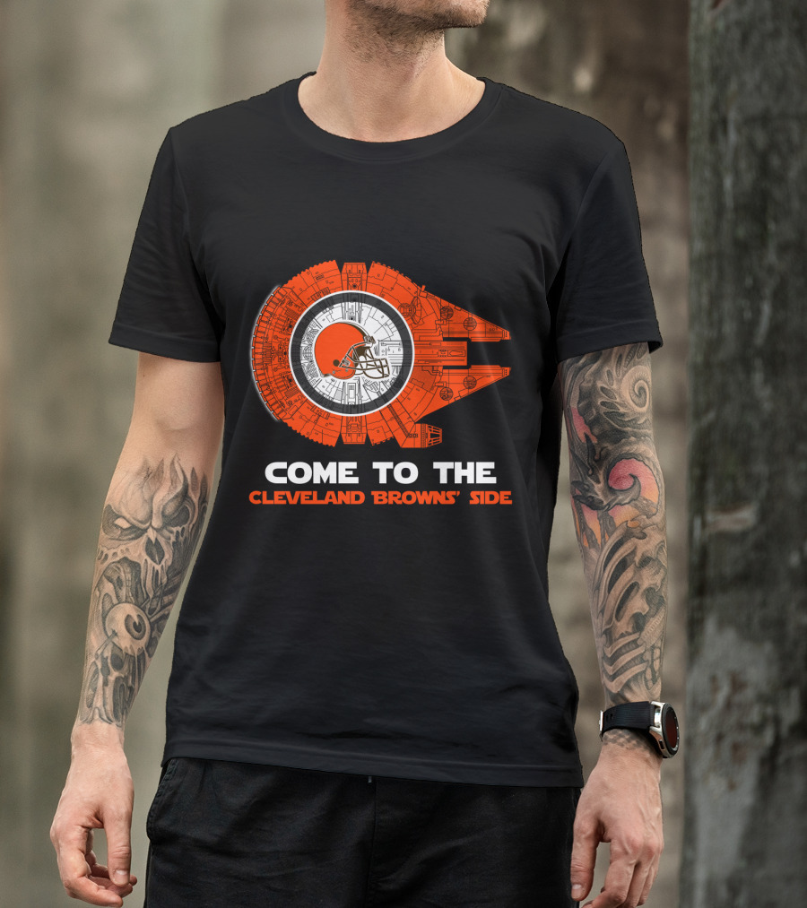 Come To The Cleveland Browns' Side Millennium Falcon T-Shirt