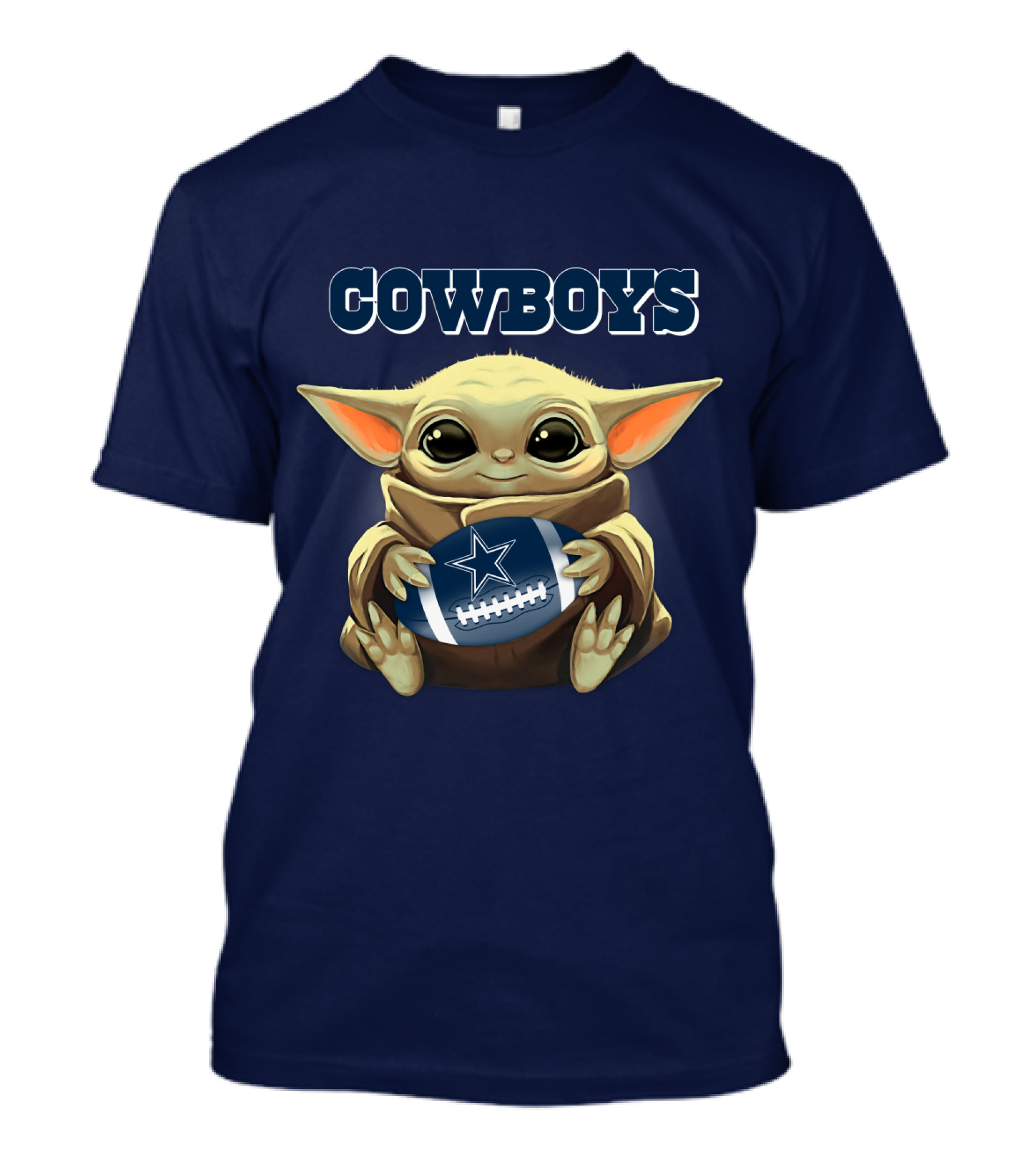 Cowboys Baby Yoda Holding Dallas Cowboys Football T-Shirt