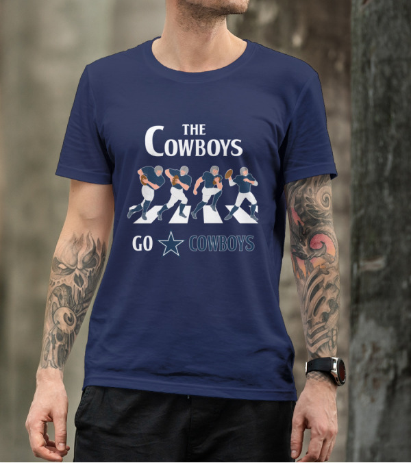 The Cowboys Go Cowboys Star Football Players Crossing T-Shirt