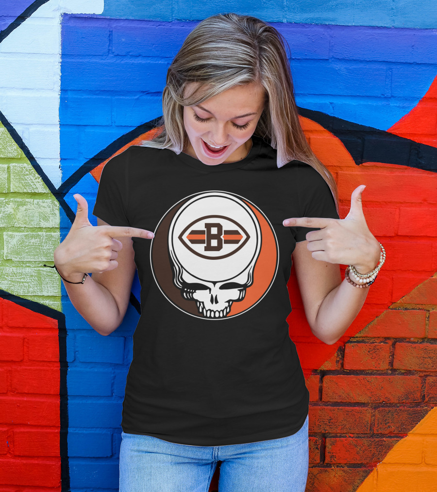 Grateful Dead Cleveland Browns Skull T-Shirt
