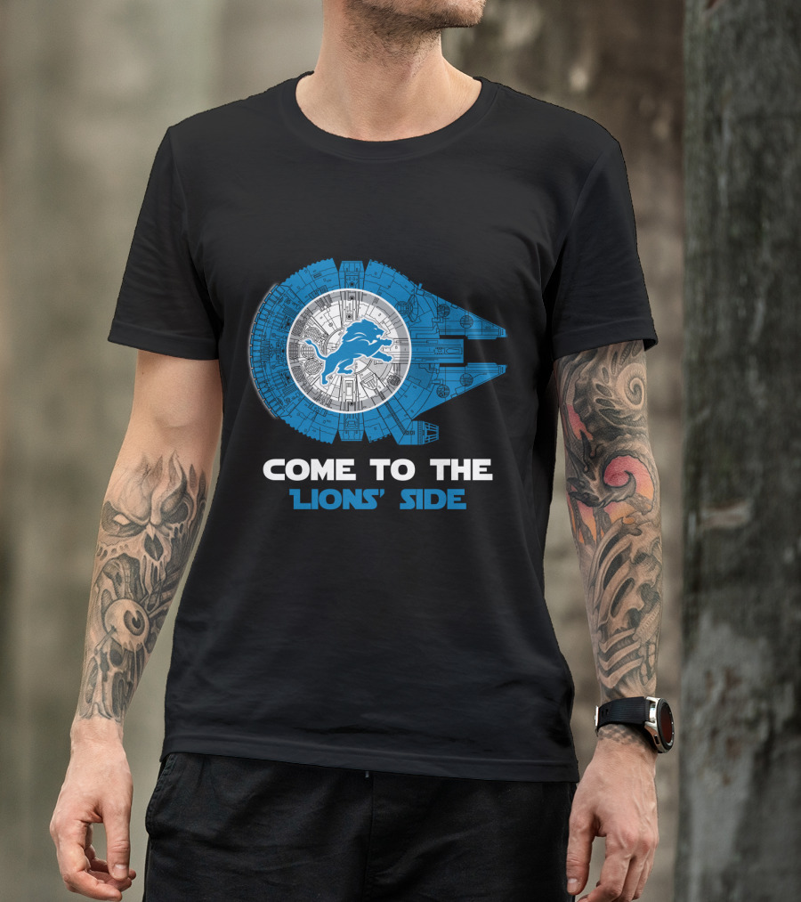 Come To The Lions' Side Millennium Falcon Detroit Lions T-Shirt