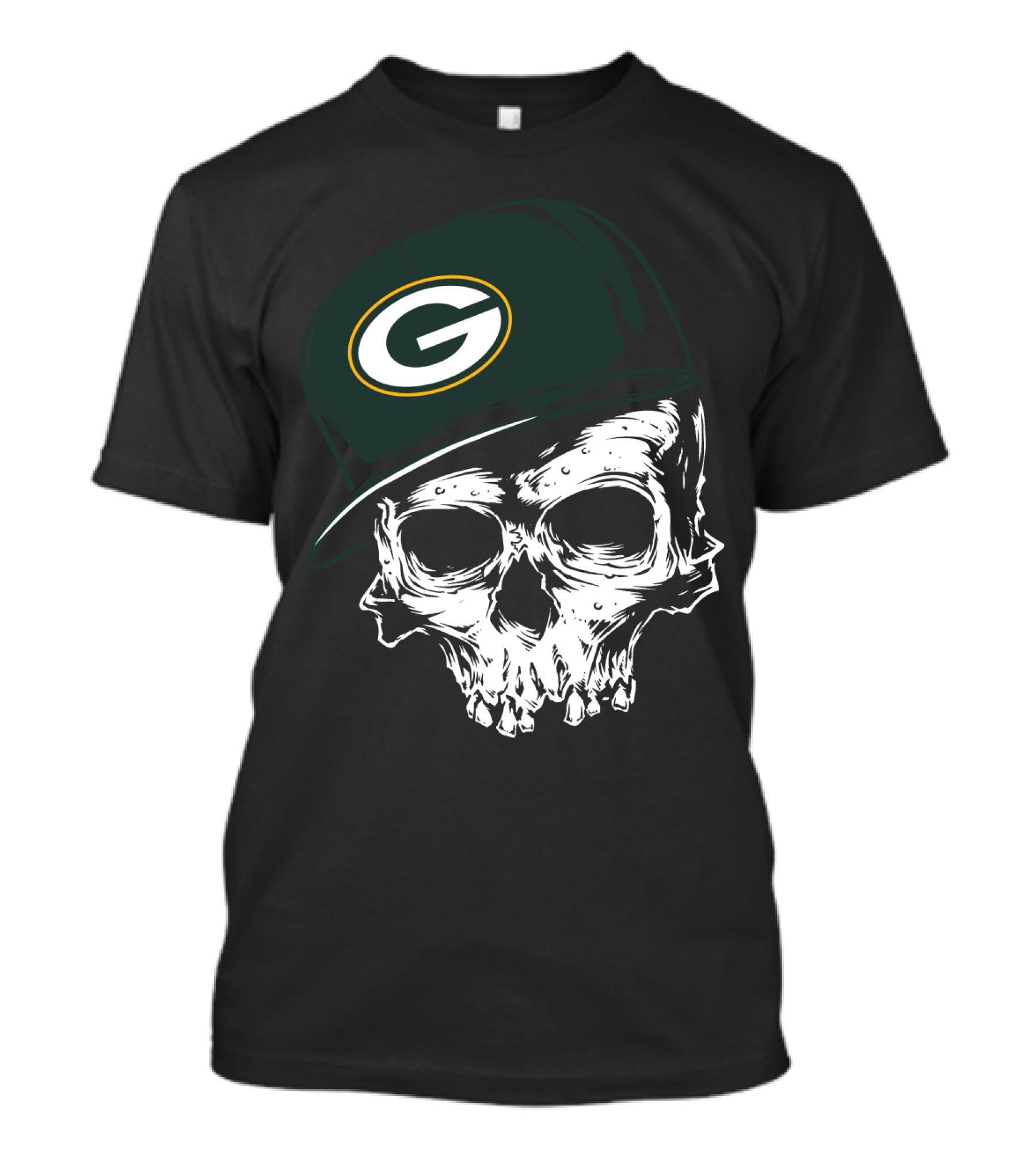 Green Bay Packers Skull Cap T-Shirt