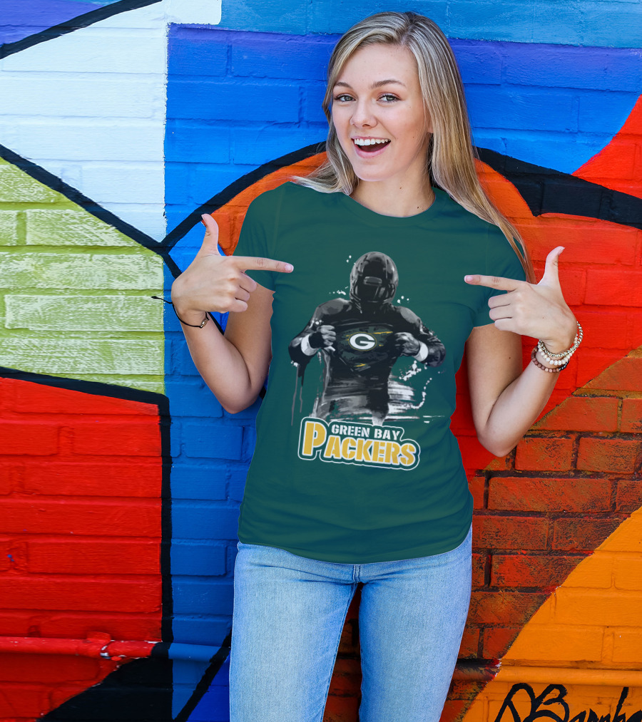 Green Bay Packers Superhero Football Player Iconic Team T-Shirt