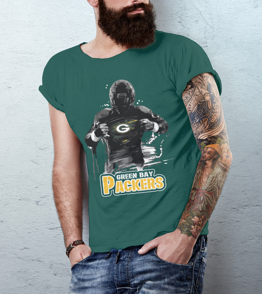 Green Bay Packers Superhero Football Player Iconic Team T-Shirt