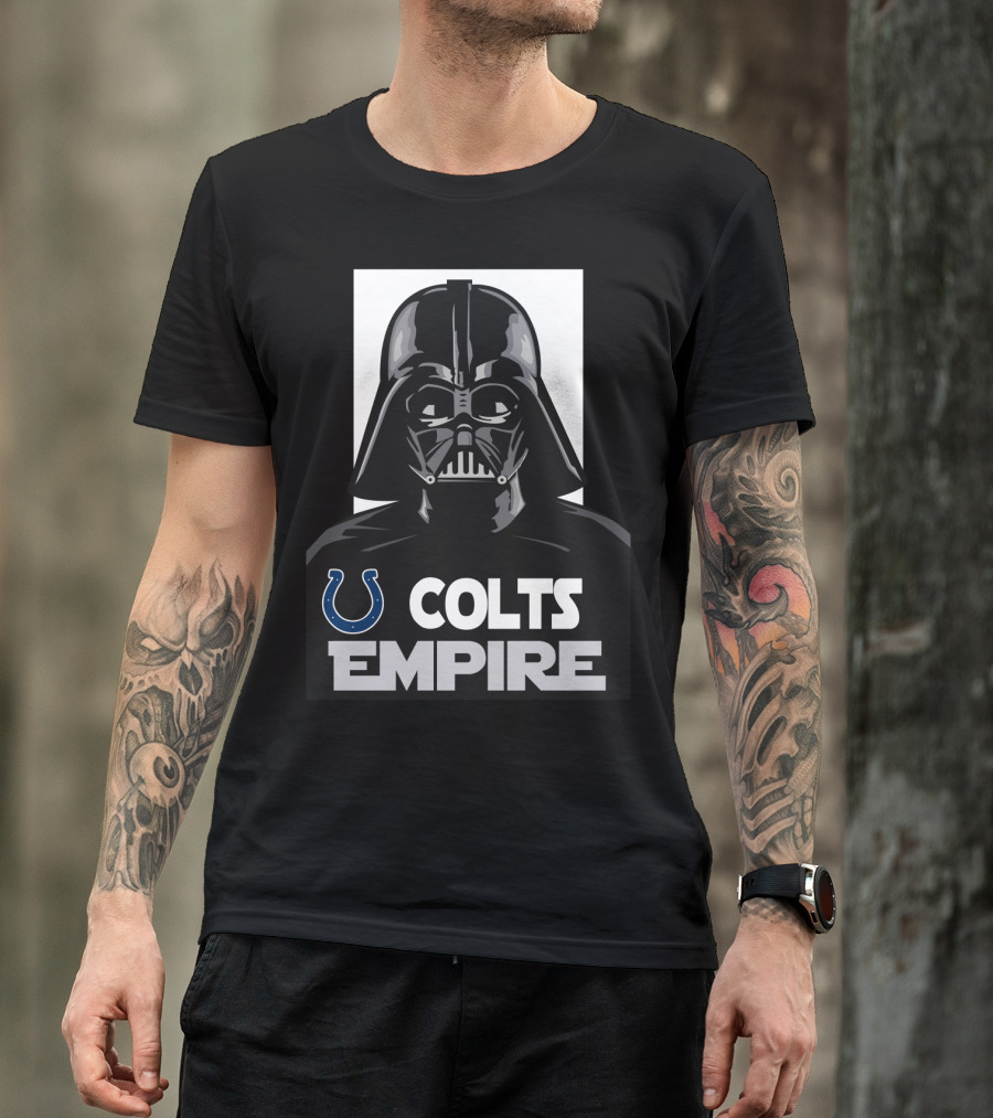 Colts Empire Darth Vader Indianapolis Nfl Football Team Star Wars Crossover T-Shirt